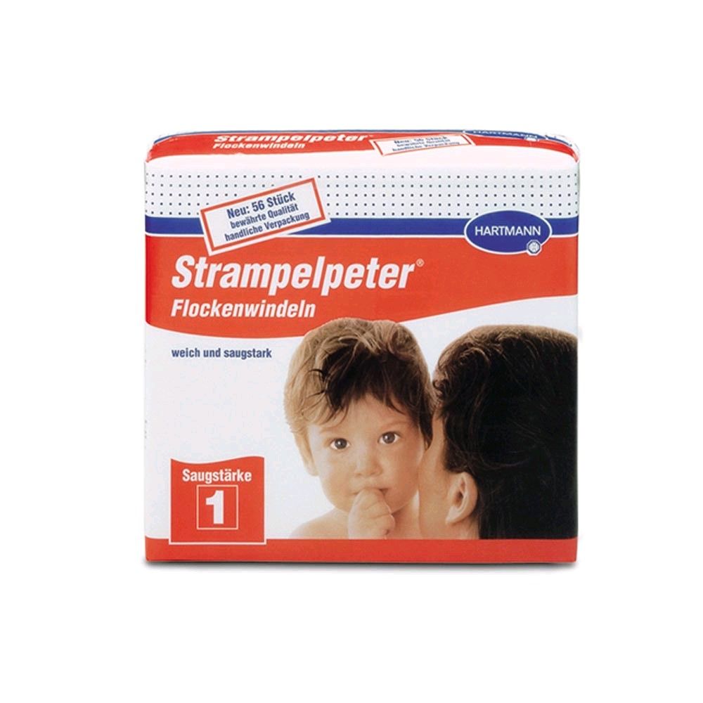 Hartmann Strampelpeter Flockenwindeln Packung, Saugstärke 1, Größe 56 St.