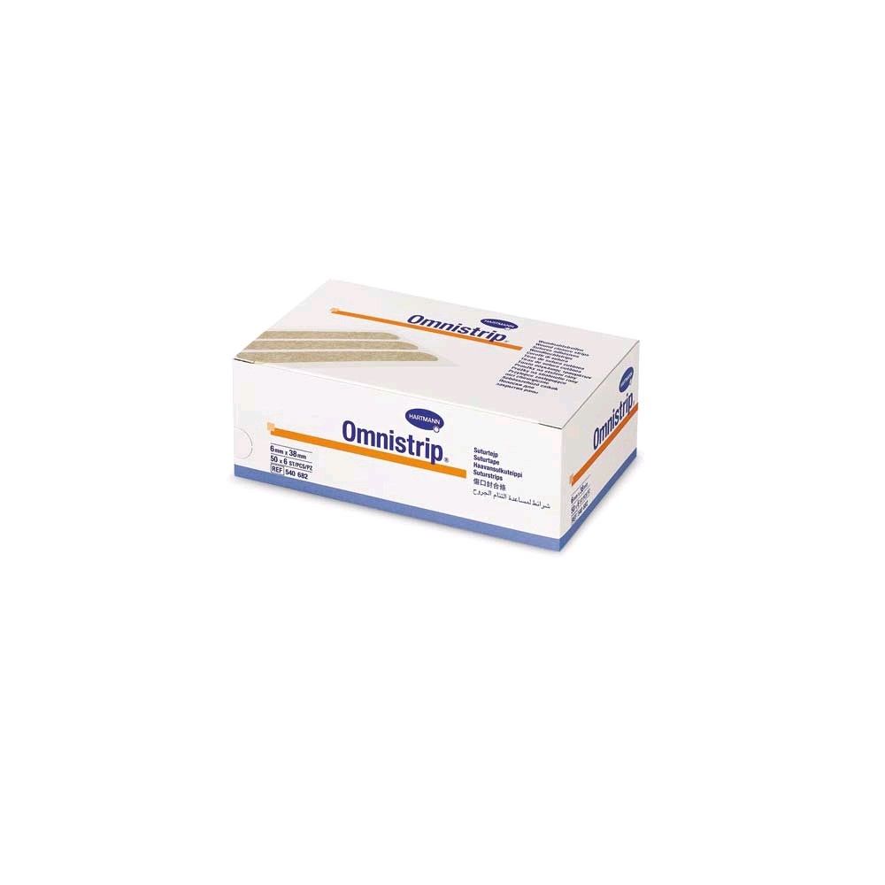 Hartmann Omnistrip Packung mit Produktaufdruck, sterile Wundnahtstreifen