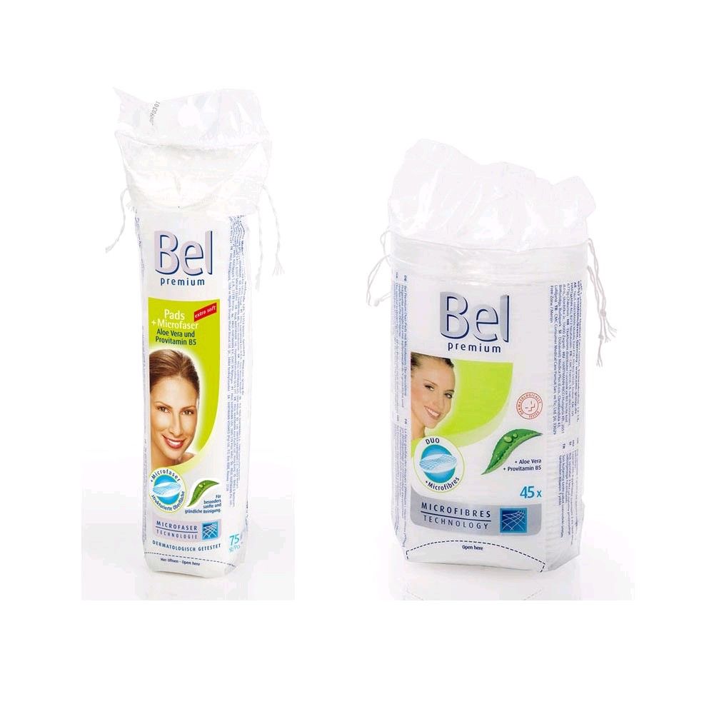 Zwei Bel Premium Wattepads-Packungen mit Microfaser, 75x und 45x