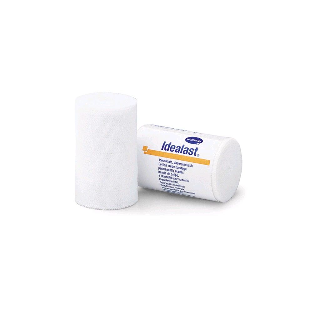 Elastische Idealast-Hartmann Idealbinde, weiße Binde aufgerollt, 5 m
