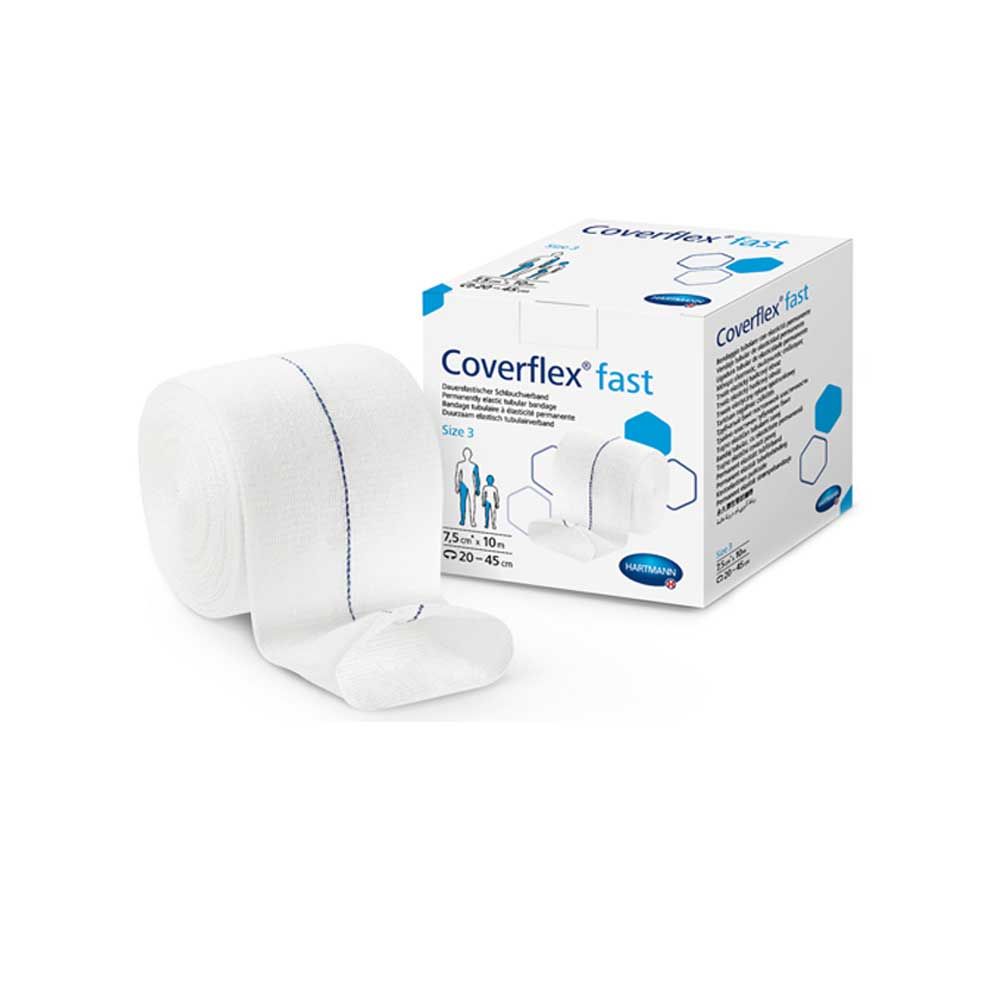 Schlauchverband Coverflex fast, weiß gerollt, Verpackung mit Größe 3