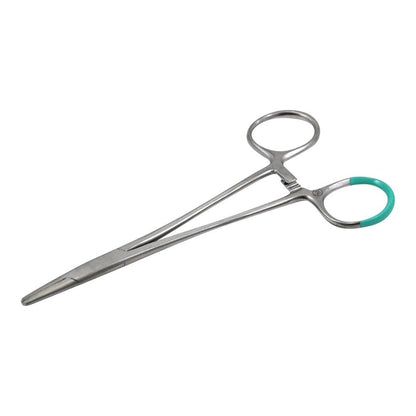 Gerader Nadelhalter Mayo-Hegar mit türkisfarbenen Ringgriffen, Edelstahl