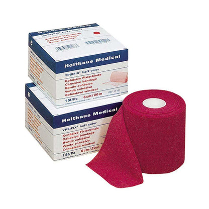 YPSIFIX® Haft-Fixierbinde in Pink: gerollte Fixierbinde mit Umverpackung