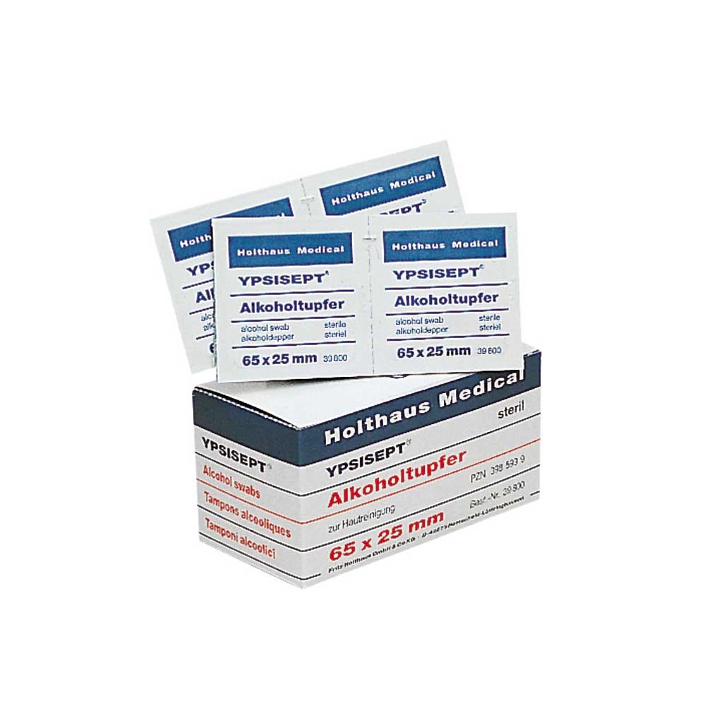 YPSISEPT® Alkoholtupfer 65×25 mm, sterile Tücher in Packungen