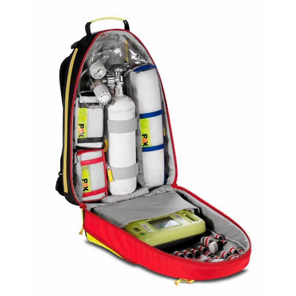 Holthaus Medical PARAMEDIC Sanitätsrucksack offen, innen Erste-Hilfe-Ausrüstung in Fächern