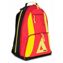 Holthaus Medical PARAMEDIC Sanitätsrucksack rot-gelb-schwarz, Vorderansicht mit Reißverschluss