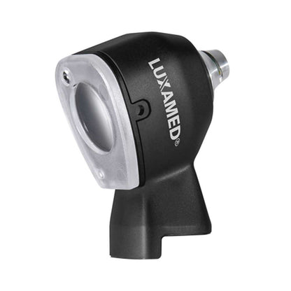 LED-Otoskop-Kopf in Schwarz mit geformter Linse und Metallanschluss