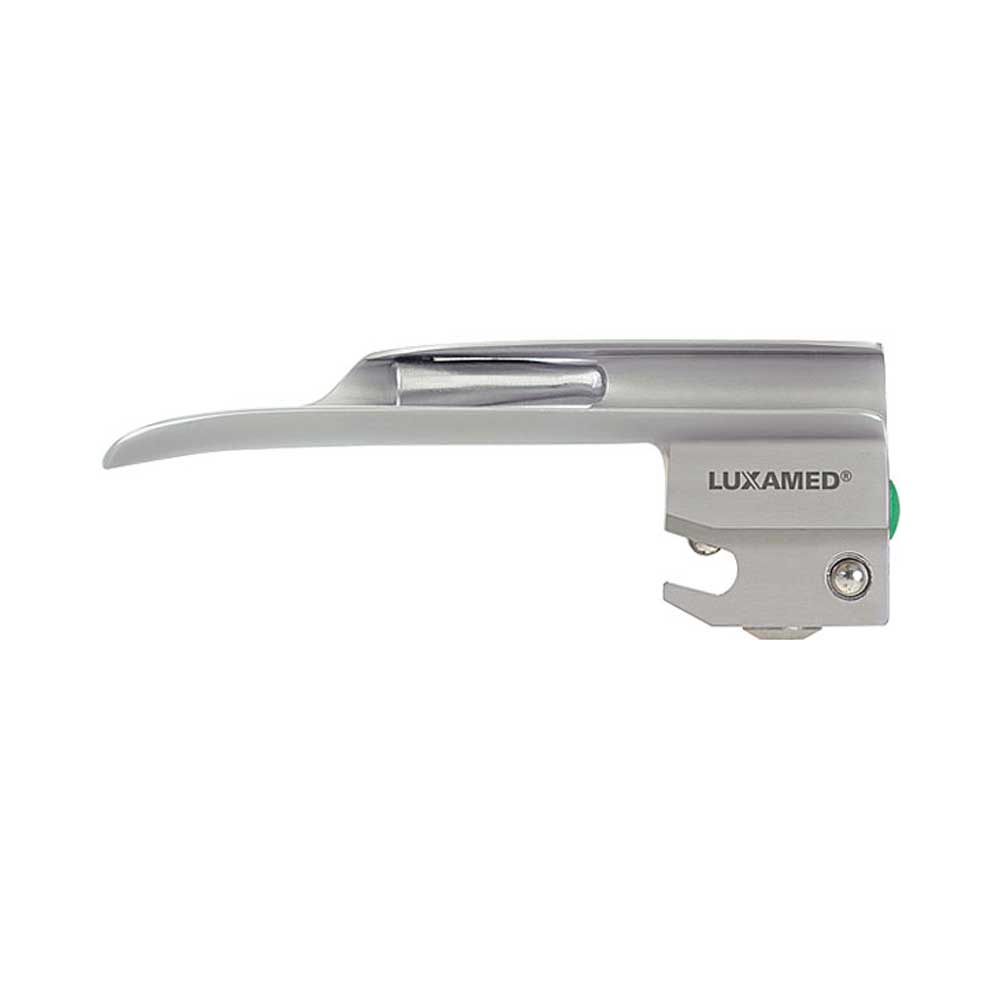 LUXAMED Lichtleiter-Spatel, auswechselbar; seitliche Ansicht mit Befestigungsschraube am Kopf