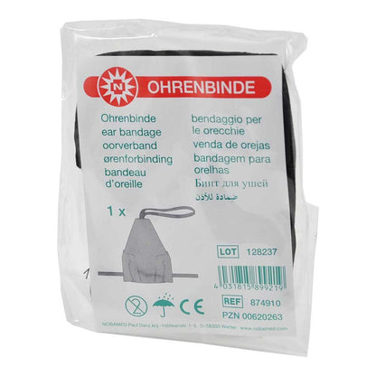 Ohrenbinde aus Baumwolle, dreieckig, schwarz, 1 Stück