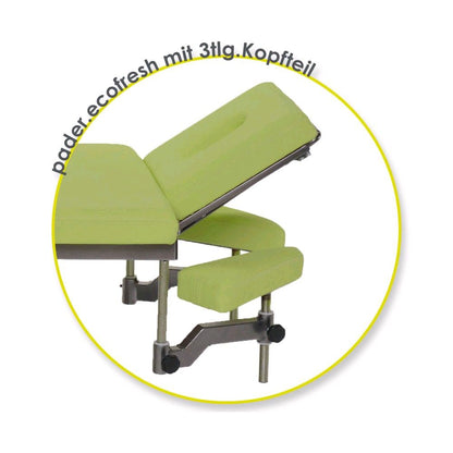 Pader ecofresh Kopfteil-Set (3-teilig) in Lindgrün mit Armauflagen am Gestell