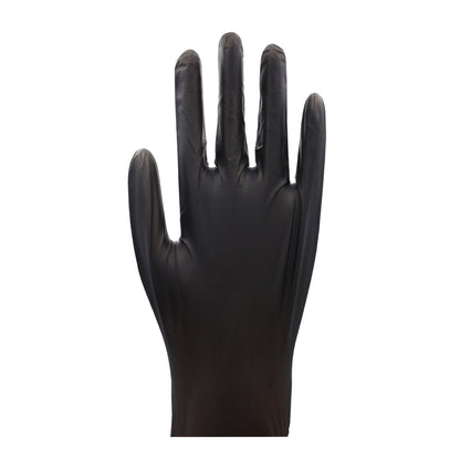 Schwarzer Med-Comfort Vitrilhandschuh, offenes Handgelenk, glatte Einmalhandschuhe