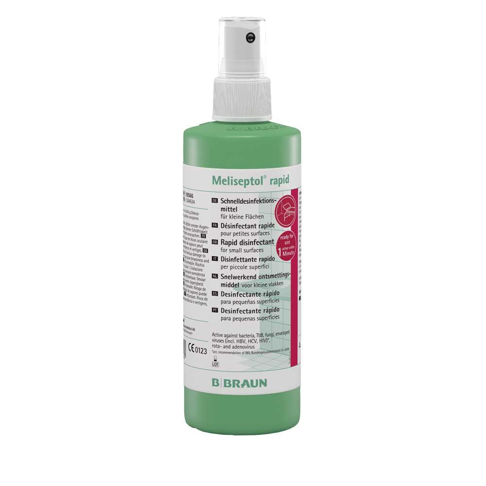 Meliseptol® rapid Desinfektionsmittel in Sprühflasche, grün mit transparentem Kopf