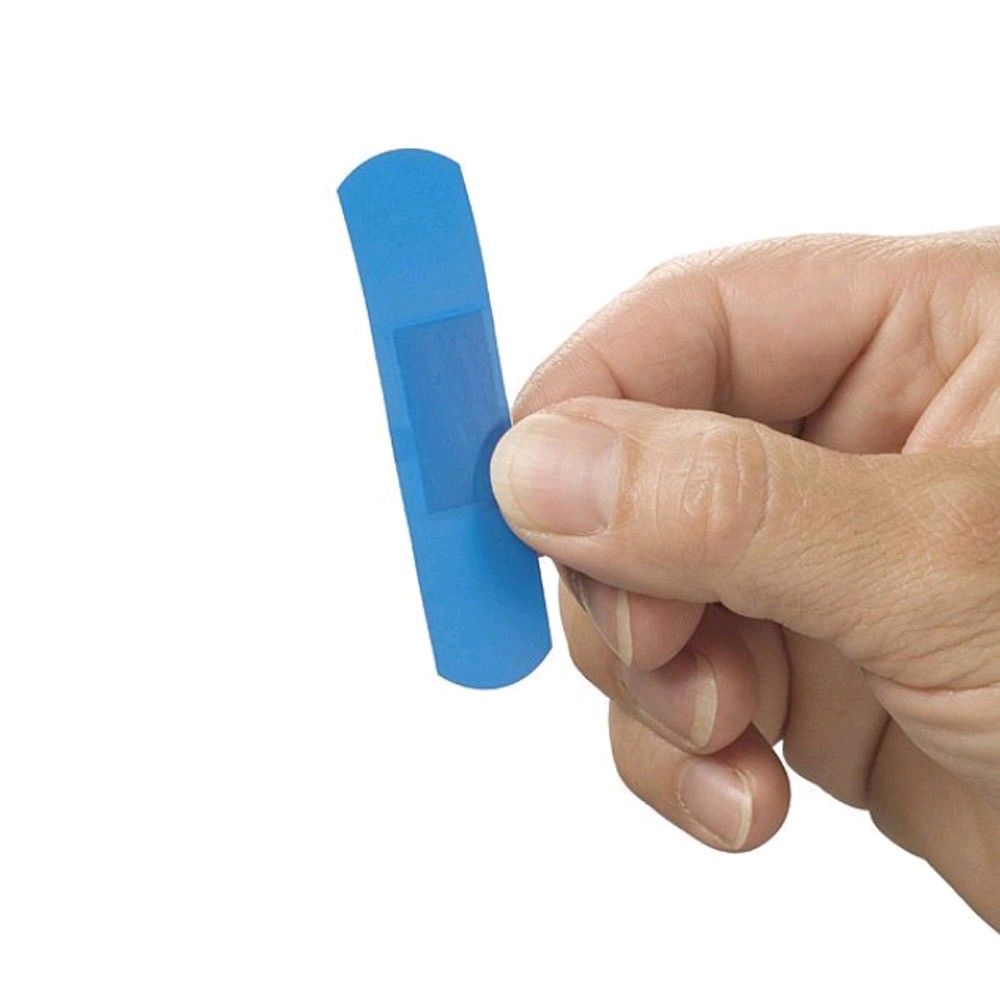 Blaue detektierbare Pflasterstrippe, Vorderansicht
