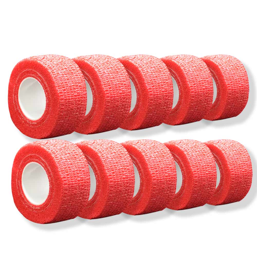 Kohäsives Fingertape, rot, Klebebandrollen-Set