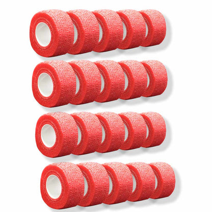 Kohäsives Fingertape, rot, mehrere Klebebandrollen