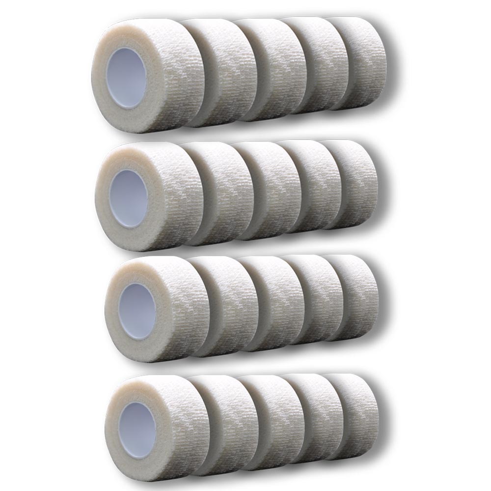 MC24® Fingertape 2,5 cm x 4,5 m, weiß/dunkelgrau, kohäsiv, Rollen im Set
