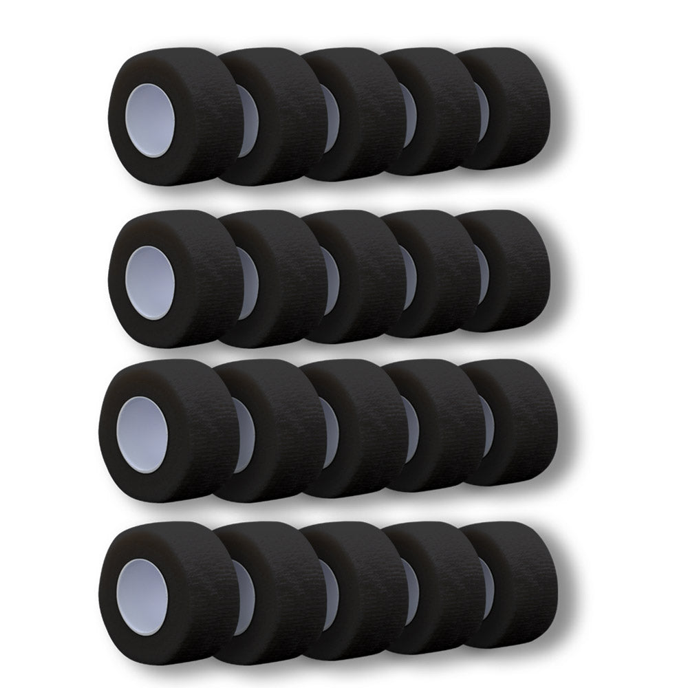MC24® Fingertape 2,5 cm x 4,5 m, schwarz, kohäsiv, Rollen im Set