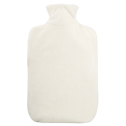 Wärmflasche mit Nickibezug, einfarbig creme
