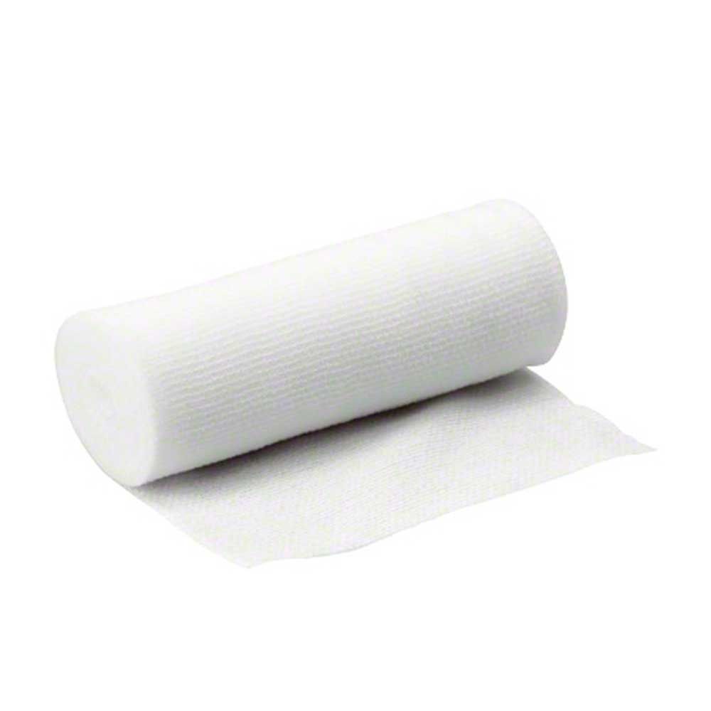 Elastischer Fixierverband-Rolle, weiß, mit flach ausliegendem Bandstreifen