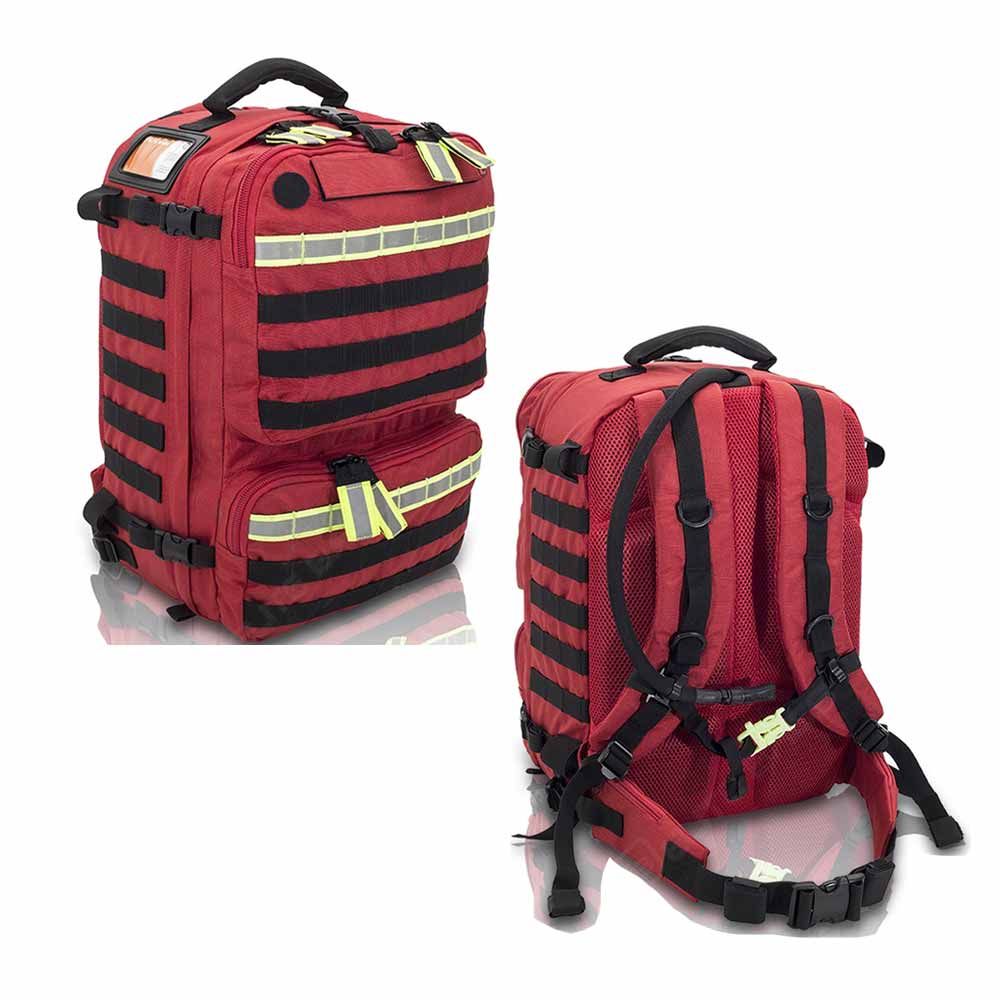 Notfallrucksack ELITE BAGS PARAMED-S EVO 32,5L, rot, mit Tragegurten und Reflexstreifen