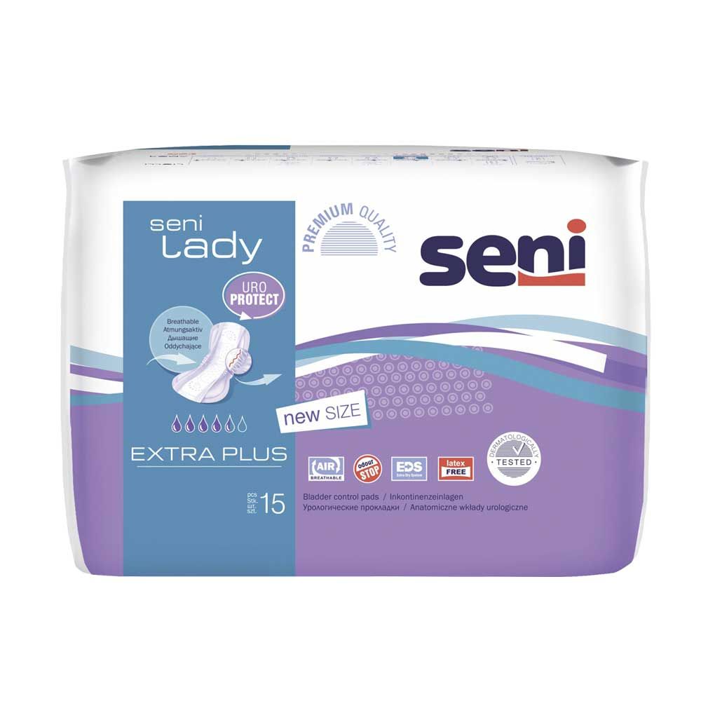 Seni Lady Inkontinenzeinlagen, Extra Plus Packung; Uro Protect, „15“.
