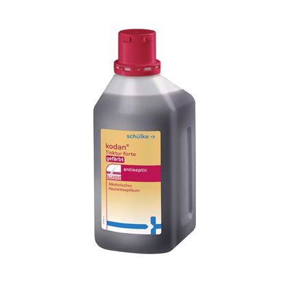 Gefärbtes Hautantiseptikum-Spray, große Flasche mit rotem Deckel