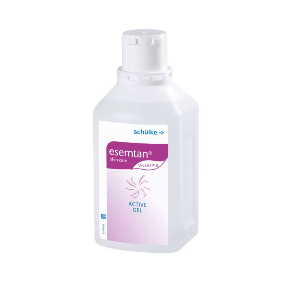 Active-Gel-Flasche mit violettem Label, weißem Flakon und Klappdeckel
