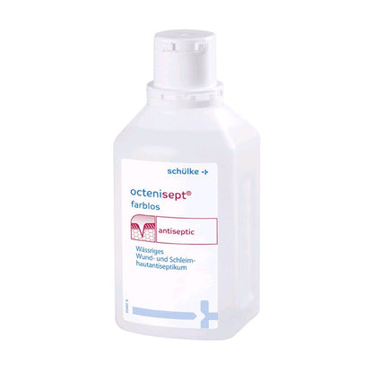 Schülke Octenisept® farbloses Antiseptikum, Flasche mit Etikett (Vorderseite)