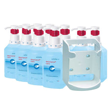 10x Schülke desmanol® care hyclick® Desinfektionsspender mit roter Dosierkappe und Wandhalterung