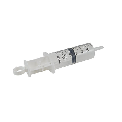 Sterile Wund-/Blasenspritze mit schrägem Ansatz und Skala, transparente Einmalspritze