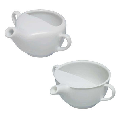 Weiße Schnabeltasse mit Henkel und Schnabel, 200 ml