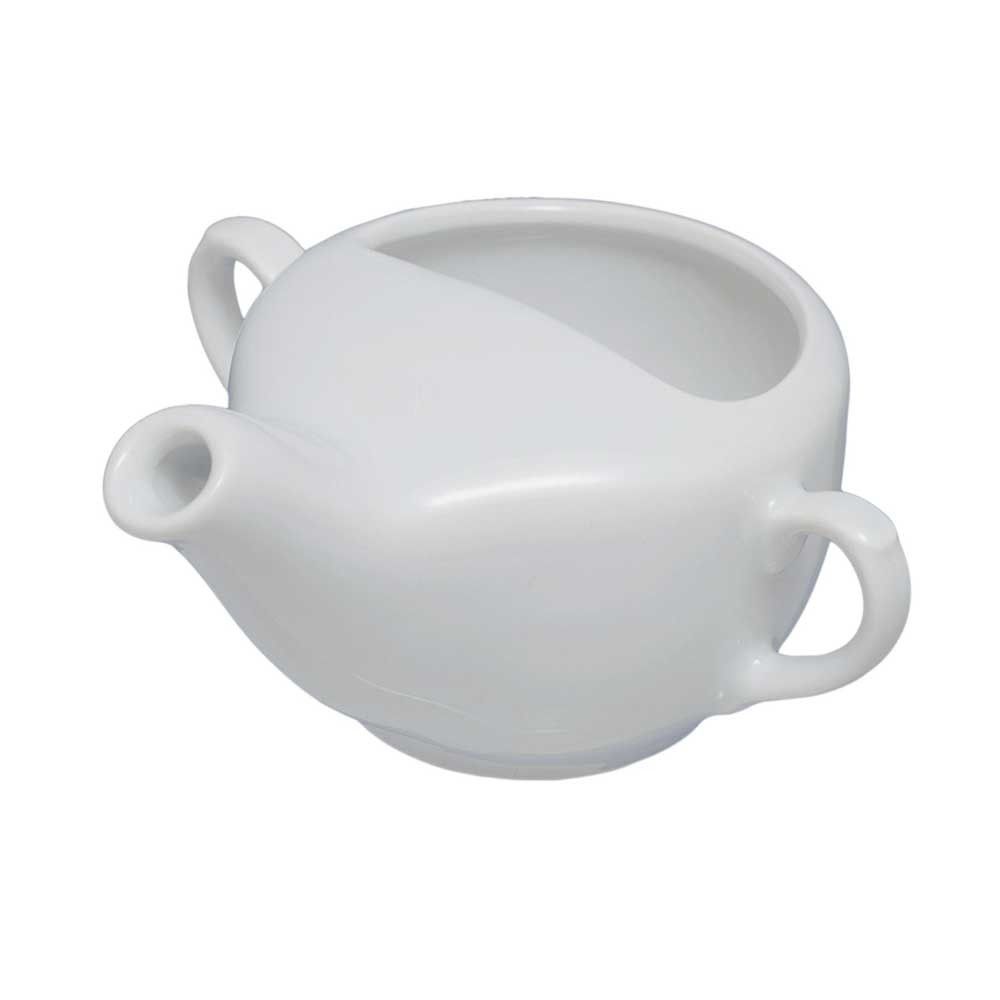 Weiße Schnabeltasse mit Schnabel und rundem Gefäß, seitlicher Henkel, 200 ml