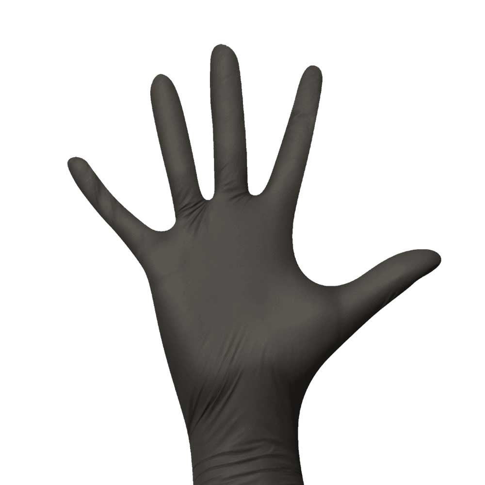 Nitril-Handschuh in Schwarz, Handfläche nach vorn