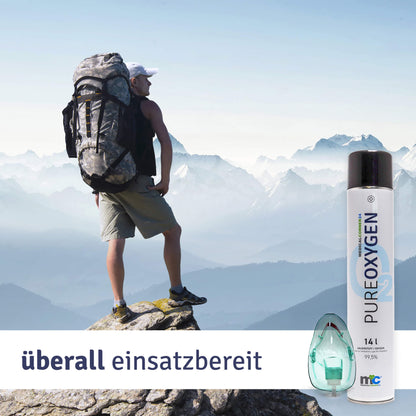 Sauerstoffflasche mit Maske und Sauerstoffschlauch