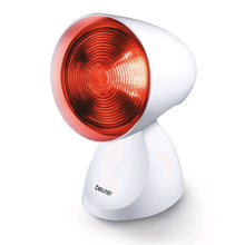 Beurer Infrarotlichtlampe IL 21 mit weißem Gehäuse und verstellbarem Kopf, rotem Reflektor