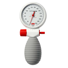 Boso klassisches Blutdruckmessgerät mit Manometer und rotem Pumpball