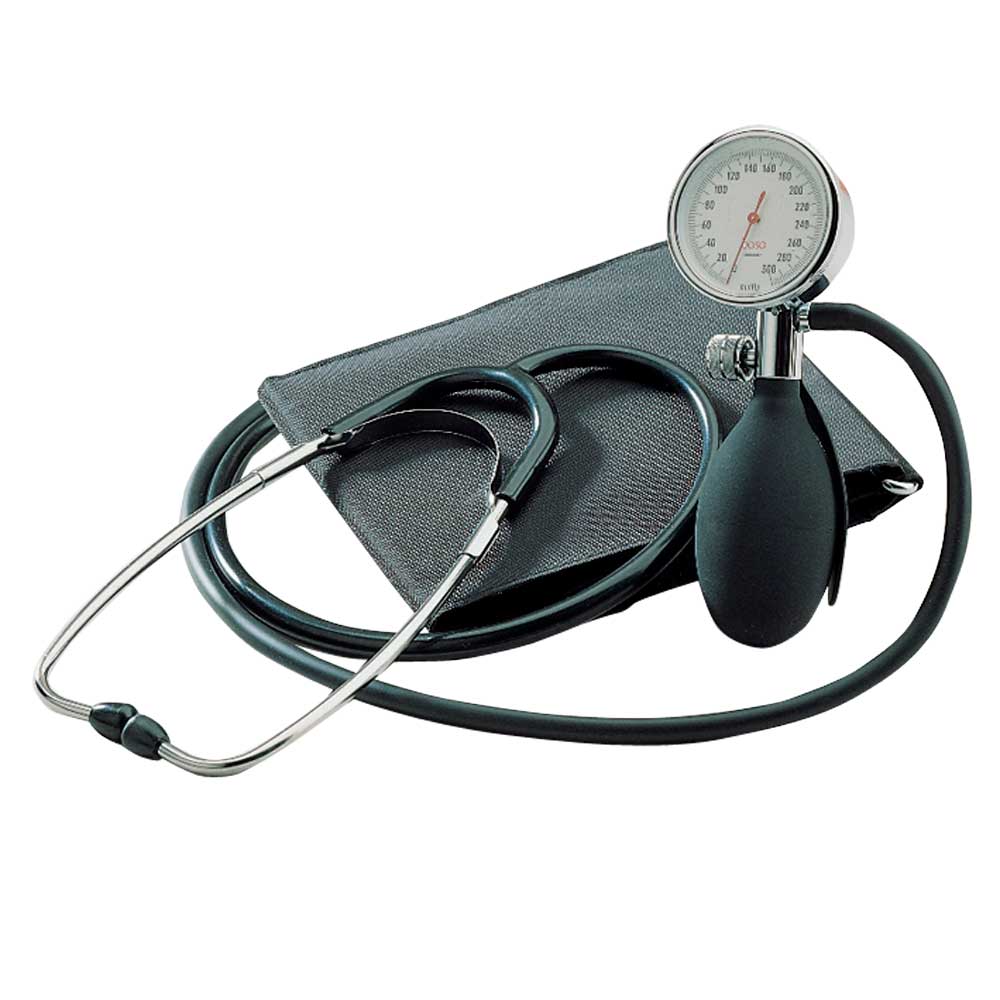 Boso klassisches Blutdruckmessgerät mit Manschette, Manometer und Schlauch
