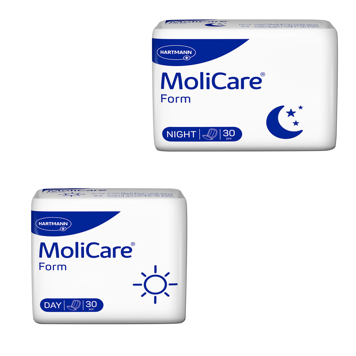 Hartmann MoliCare Form Inkontinenzunterlagen, Tag- und Nachtpackung (je 30 Stk.)