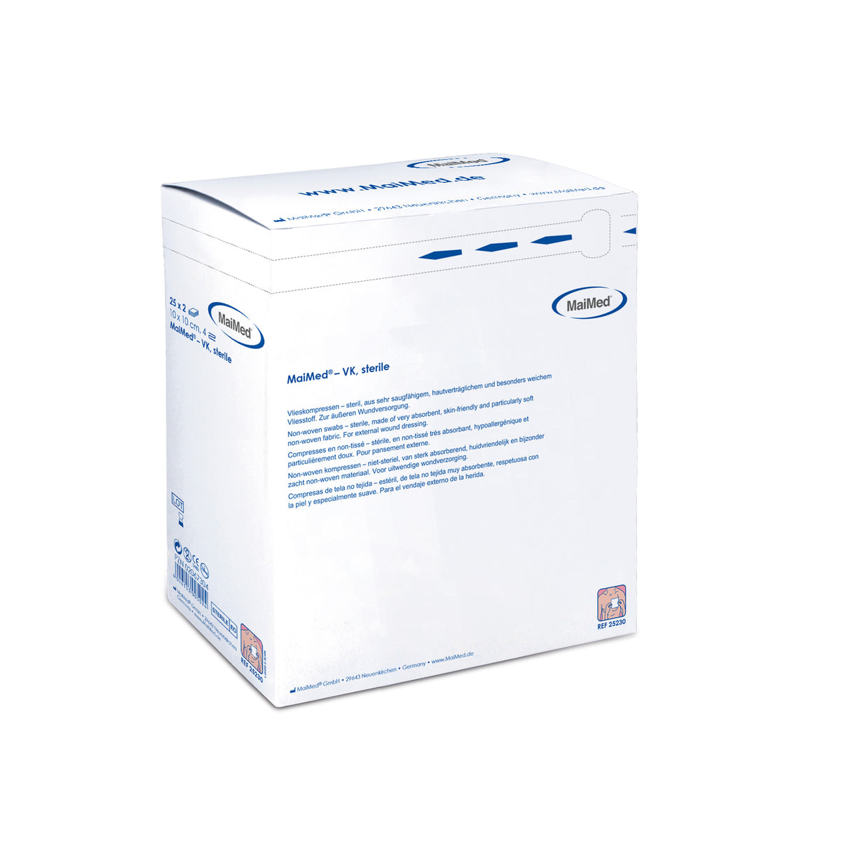 MaiMed Vlieskompressen-Box, 7,5×7,5 cm, steril