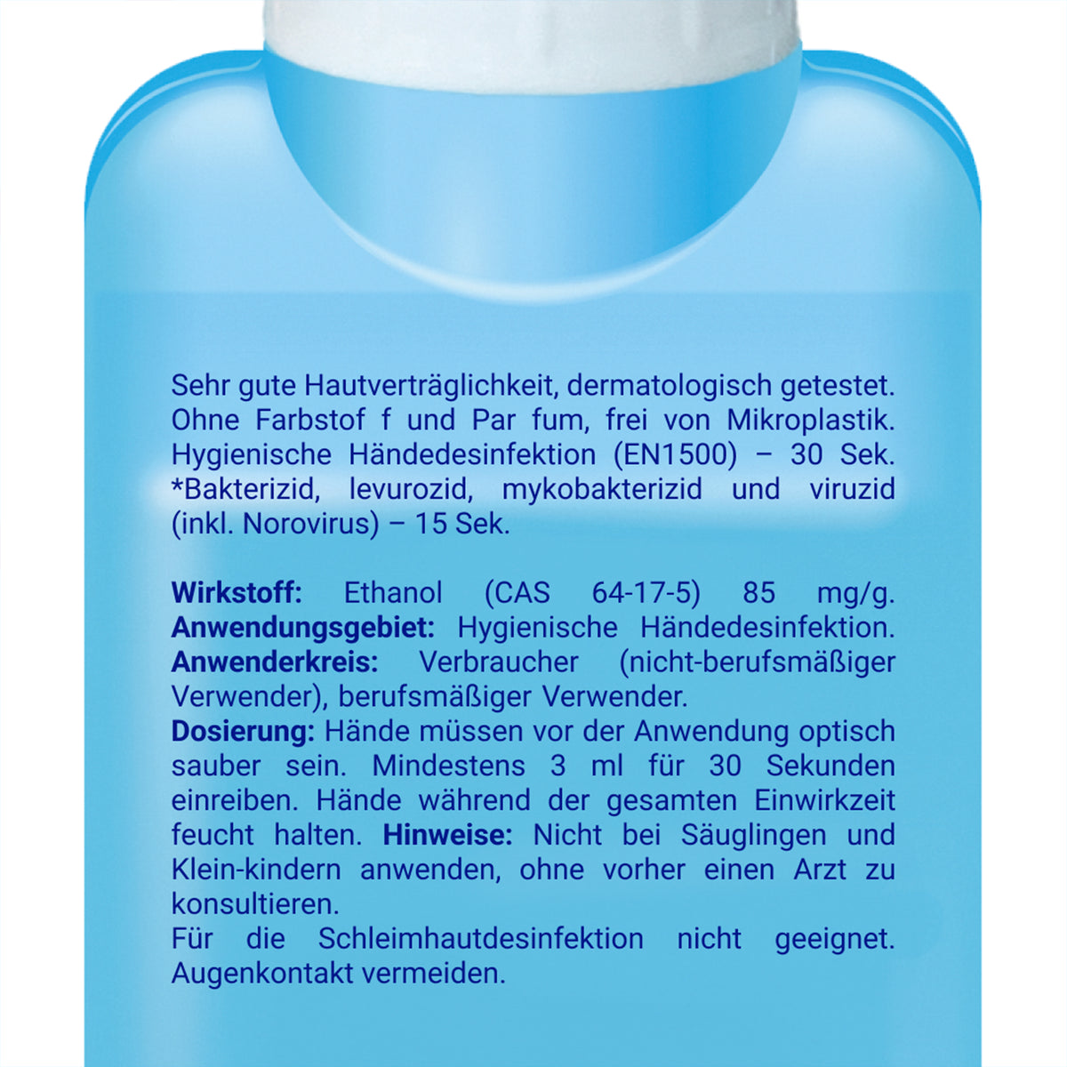 Hartmann Sterillium® foam extra care: Etikett der Spenderflasche für Händedesinfektionsschaum