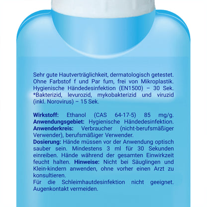 Hartmann Sterillium® foam extra care: Etikett der Spenderflasche für Händedesinfektionsschaum