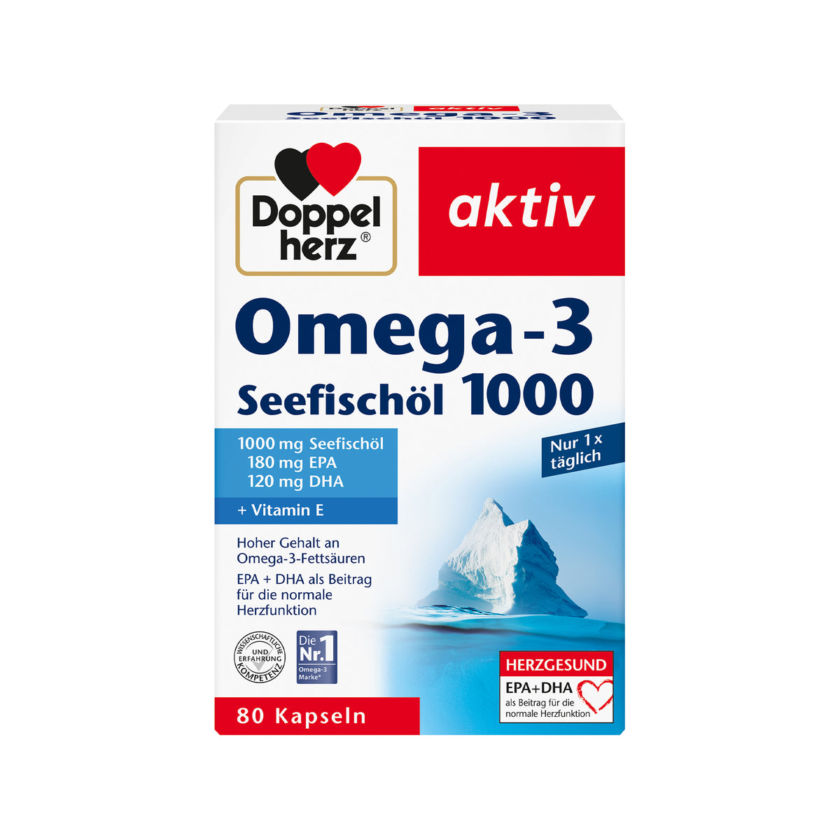 Doppelherz aktiv Omega-3 Seefischöl 1000mg, 80 Kapseln