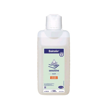 Baktolin sensitive wash Waschlotion, weiße Flasche mit Etikett und Produktaufdruck