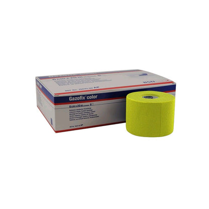 Fixierbinde-Rolle Gazofix color in Gelb, mit Umverpackung