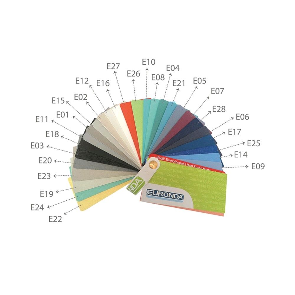 Farbkarte für Euronda CDS Line 301 mit nummerierten Bezugvarianten E01–E27