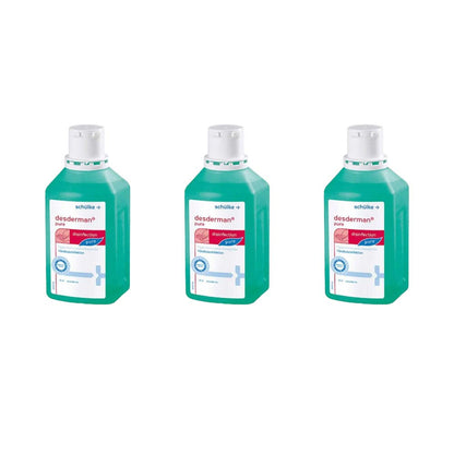 3er-Set Händedesinfektion: Schülke desderman pure Flaschen, je 1000 ml