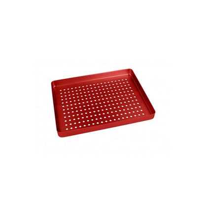 Euronda Mini-Tablett-Boden aus Aluminium, rot, gelocht mit Lochmuster