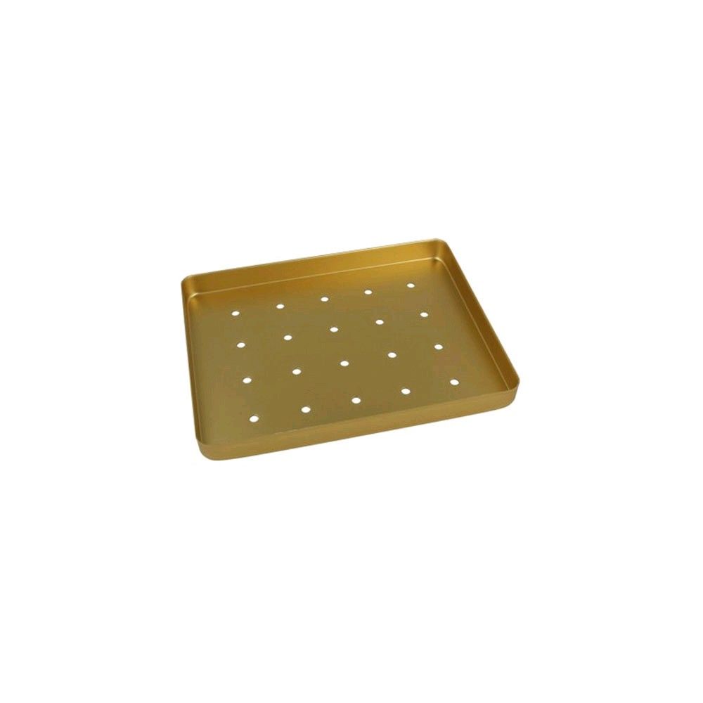 Mini-Tablett-Boden aus Aluminium, goldfarben, gelocht