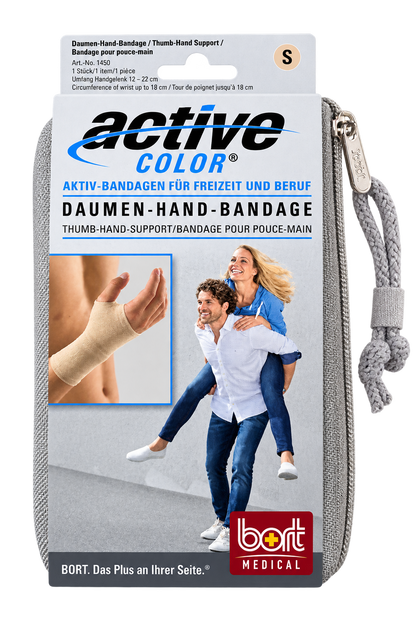 Daumen-Hand-Bandage mit hautfarbener Daumenstütze und Hand-Support