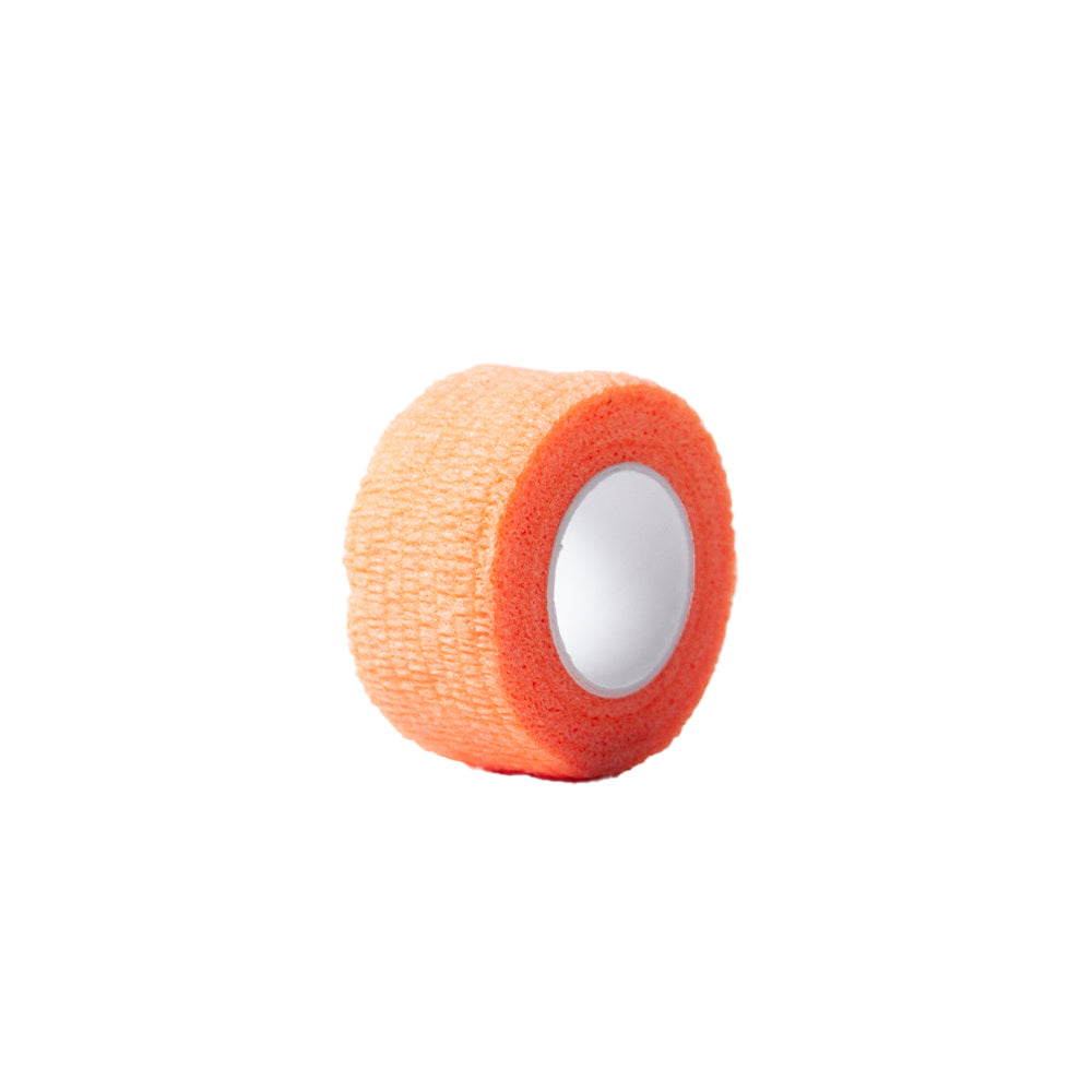 Kohäsives Fingertape, orangefarbene Rolle mit klebender Textiloberfläche